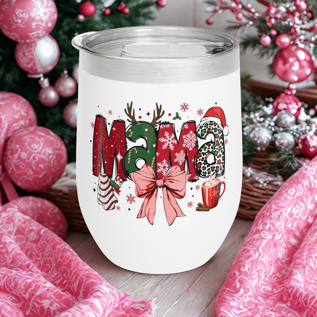 Christmas Chill Wine Tumbler with Holiday Cheer - Insulated Drinkware for Wine Lovers 🎄