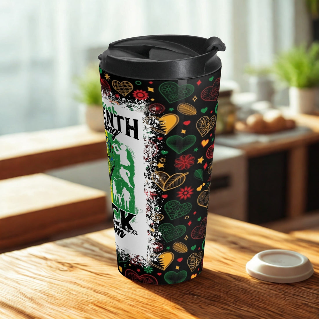 Juneteenth Freedom Custom Name Personalized 15oz Stainless Steel Travel Mug for camping
