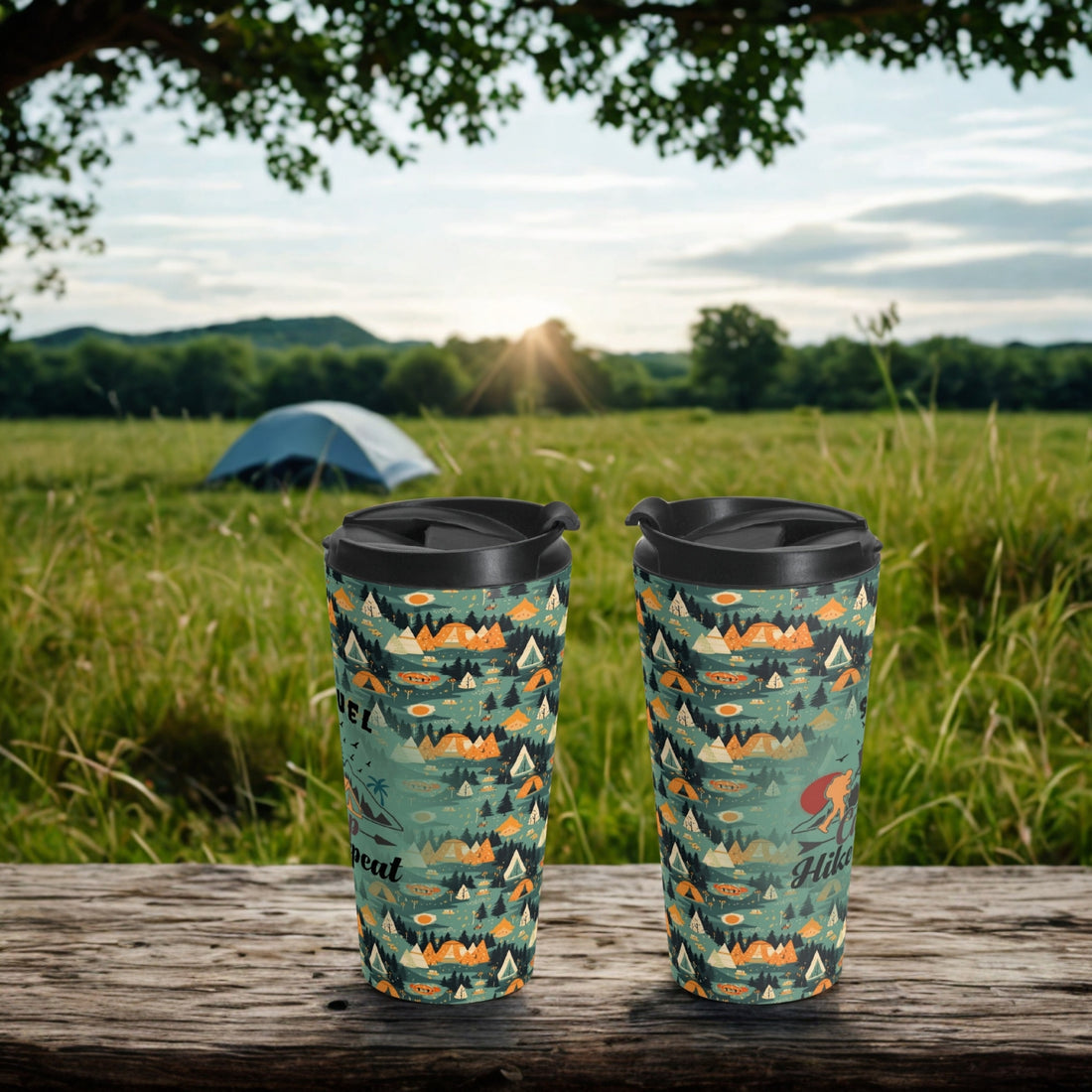 Custom Name 15oz Stainless Steel Camping Travel Mug - Personalized ❤️