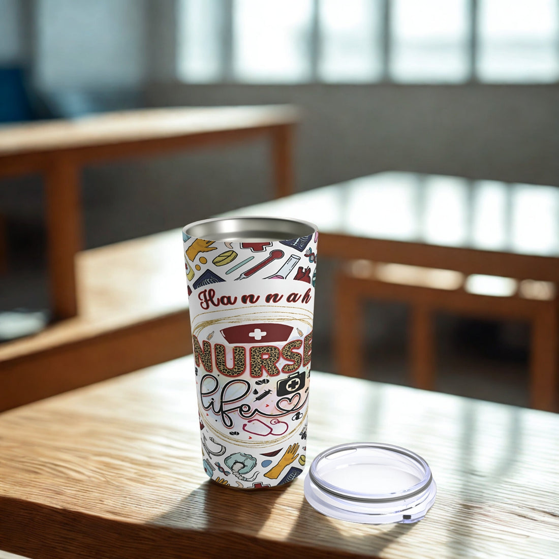 Personalized 20oz Stainless Steel Nurse Tumbler - Custom Name ❤️