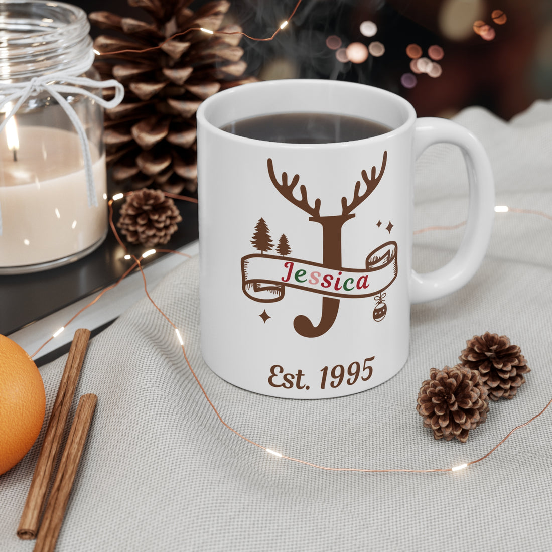 Personalized 11oz Mama Christmas Mug - Custom Ceramic Coffee Cup 🎄☕