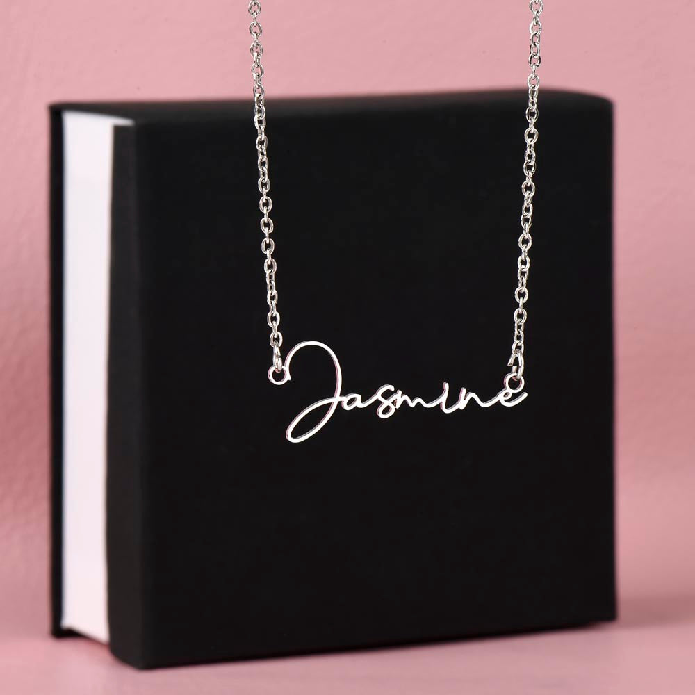 To My Beautiful Wife "Signature Style Personalized Name Necklace for Wife – A Christmas Gift to Cherish