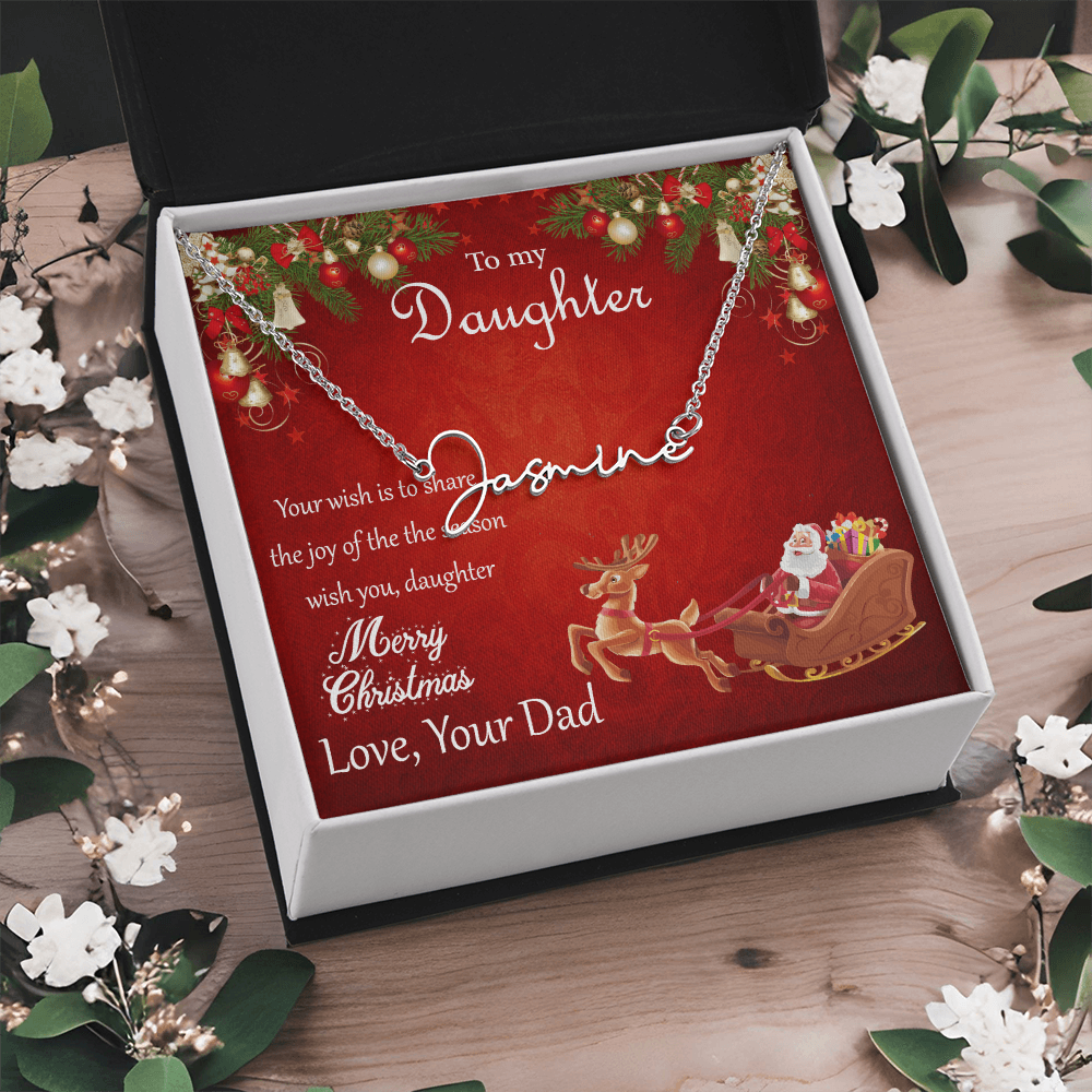 Personalized Signature Style Name Necklace for Daughter – A Gift from Dad