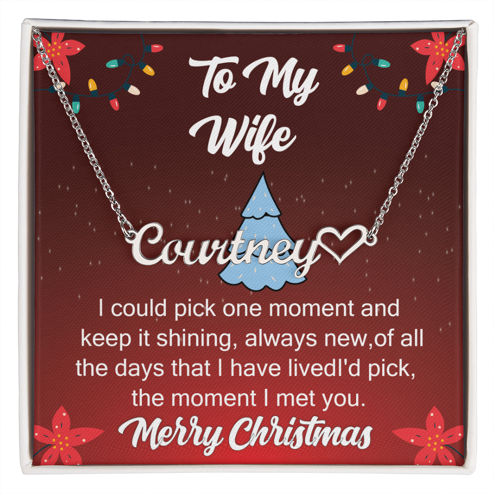 Personalized Heart Name Necklace for Wife – A Christmas Gift of Love❤