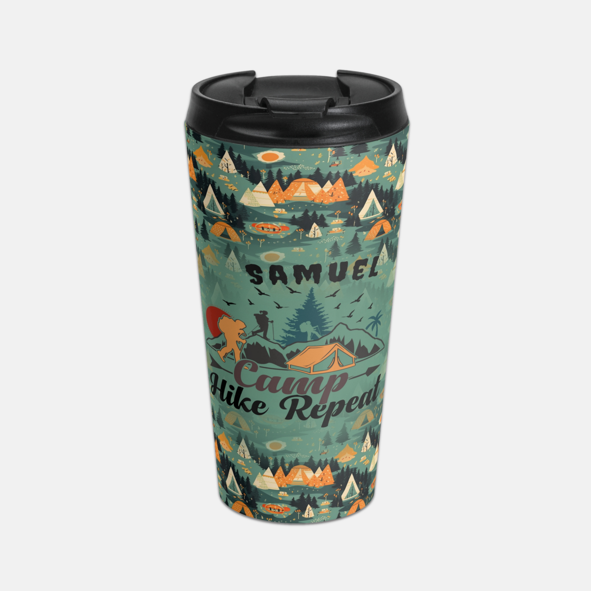 "Personalized 11 oz camping mug with a unique design, ideal for enjoying your favorite beverages while camping or hiking. #CampingMug #CustomCampingMug #PersonalizedGift #AdventureMug #OutdoorGear #CampingEssentials #HikingMug #CustomMug #GiftForCampers